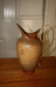 Ewer. Carob with a Jacaranda Handle