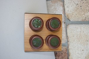 Cabinet door handles. Sheoak, Jarrah and Glass