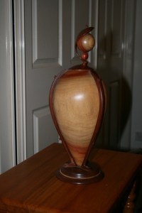 Sculpture. All turned. Jarrah, Carob and Jacaranda.